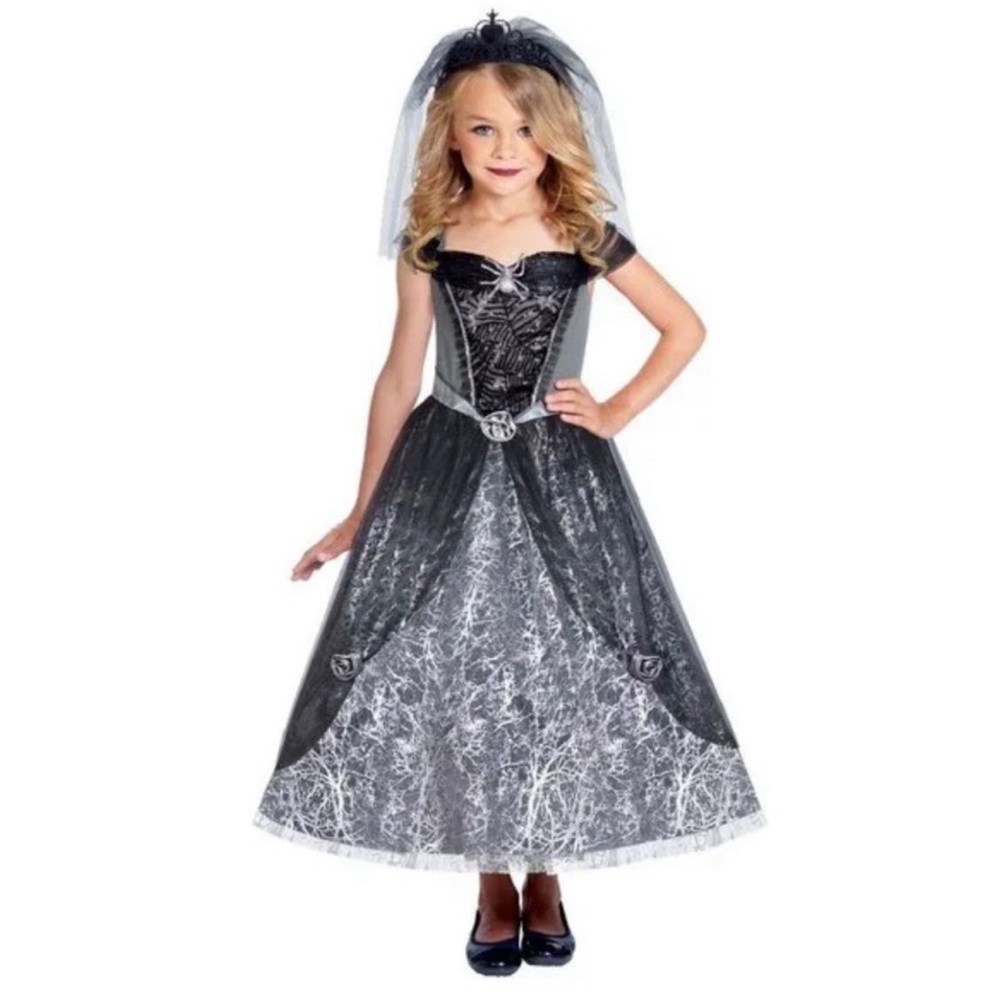 NWT Halloween Girls GOTHIC SPIDER BRIDE, WITCH